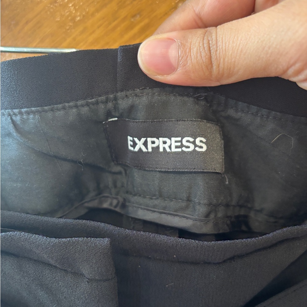 Express Women’s Black High Rise Ankle Pants with Paperbag Waist - 12 - Picture 4 of 8